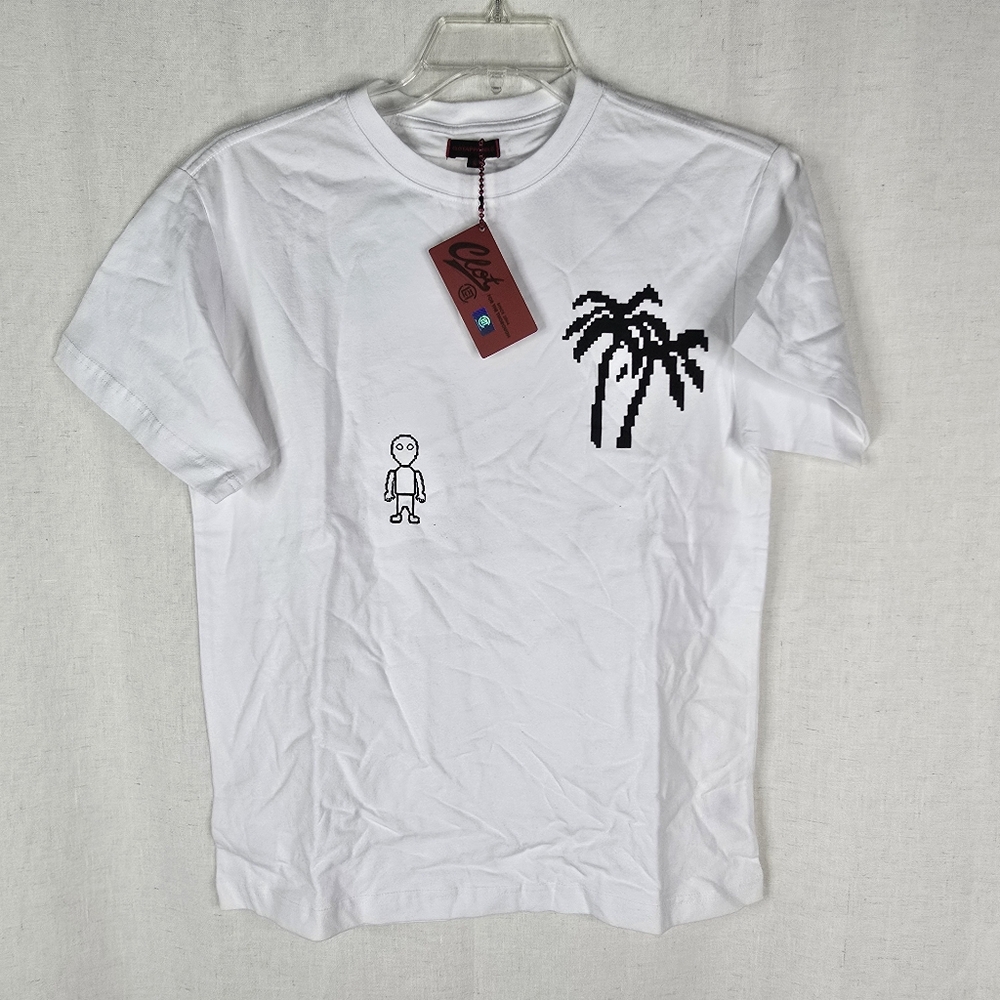 Clot Apparel Mens Small Pyramids Alien White Tshirt